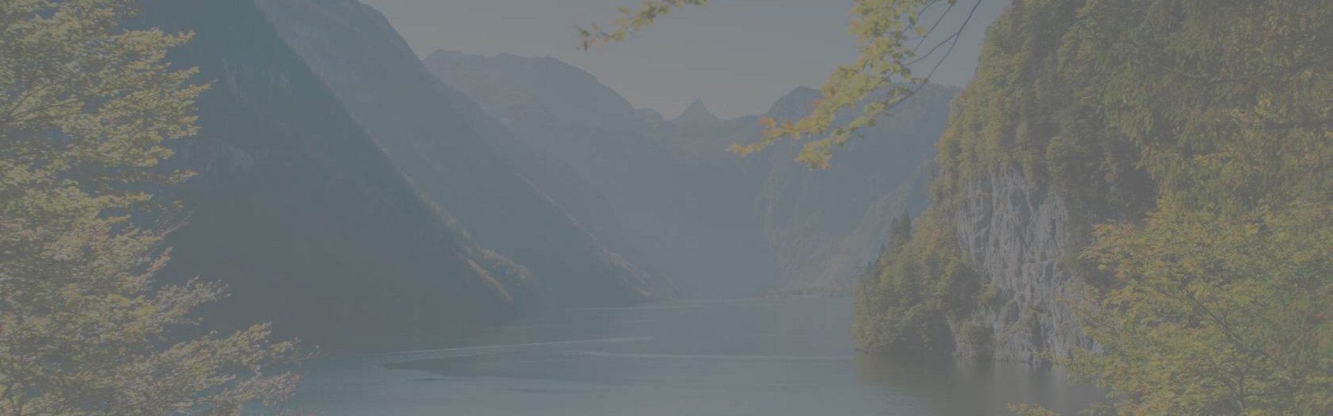 Stark verschwommene, milchige Landschaft mit See – fortgeschrittene Sehbeeinträchtigung bei Katarakt (Grauer Star)